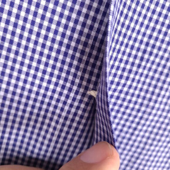 Ben Sherman Shirt Mens Medium Blue Plaid Gingham‎ Button Down Long Sleeve - Picture 8 of 13